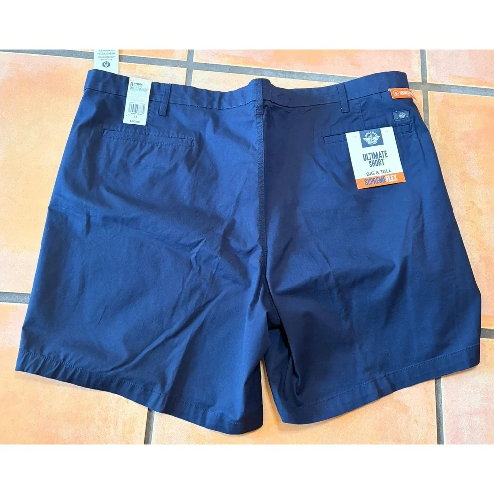 New! Big & Tall  Dockers Ultimate Shorts Supreme Flex Mens Size 52 Navy Blue